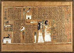 В папирусе Ani - cамом полном списке Книги Мертвых  - иероглифический текст дополнен красочными виньетками. Британский музей