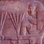Непери - бог зерна и урожая. Фрагмент рельефа из храма Гора в Эдфу.