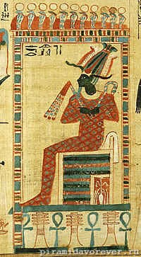 Осирис - центральная фигура важнейших мифов Древнего Египта. Папирус. Британский музей