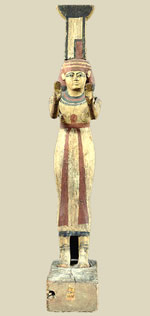 Статуэтка Нефтиды.  Жест руками обозначает скорбь по покойному. XXII династия (945-715 гг. до н.э.). Луврский музей.