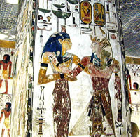 Богиня Нефтида и фараон XIX династии Сети I. Могила Сети I. Долина королей, КV.17
