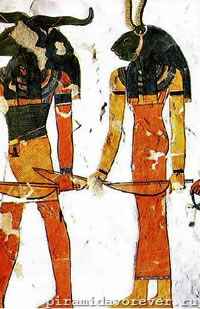 Богиня-львица с ножами. Могила Нефертари. Египет