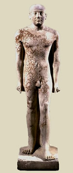 Cтатуя Снофрунефера - оранизатора развлечений при дворе фараона. V династия. Известняк. Высота 78 см. Музей искусства и истории Вены.