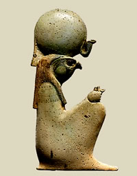 Ра-Горахти. Фаянсовый амулет. IV век до н.э. Метрополитен-музей, США